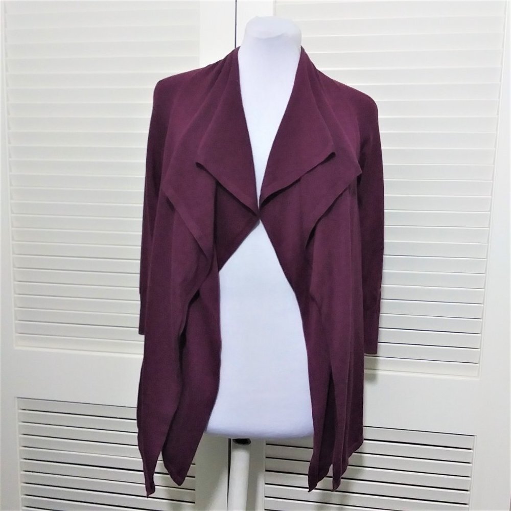 Tommy Bahama Cardigan Burgundy Maroon Waterfall Open Front‎ Sweater Womens Small